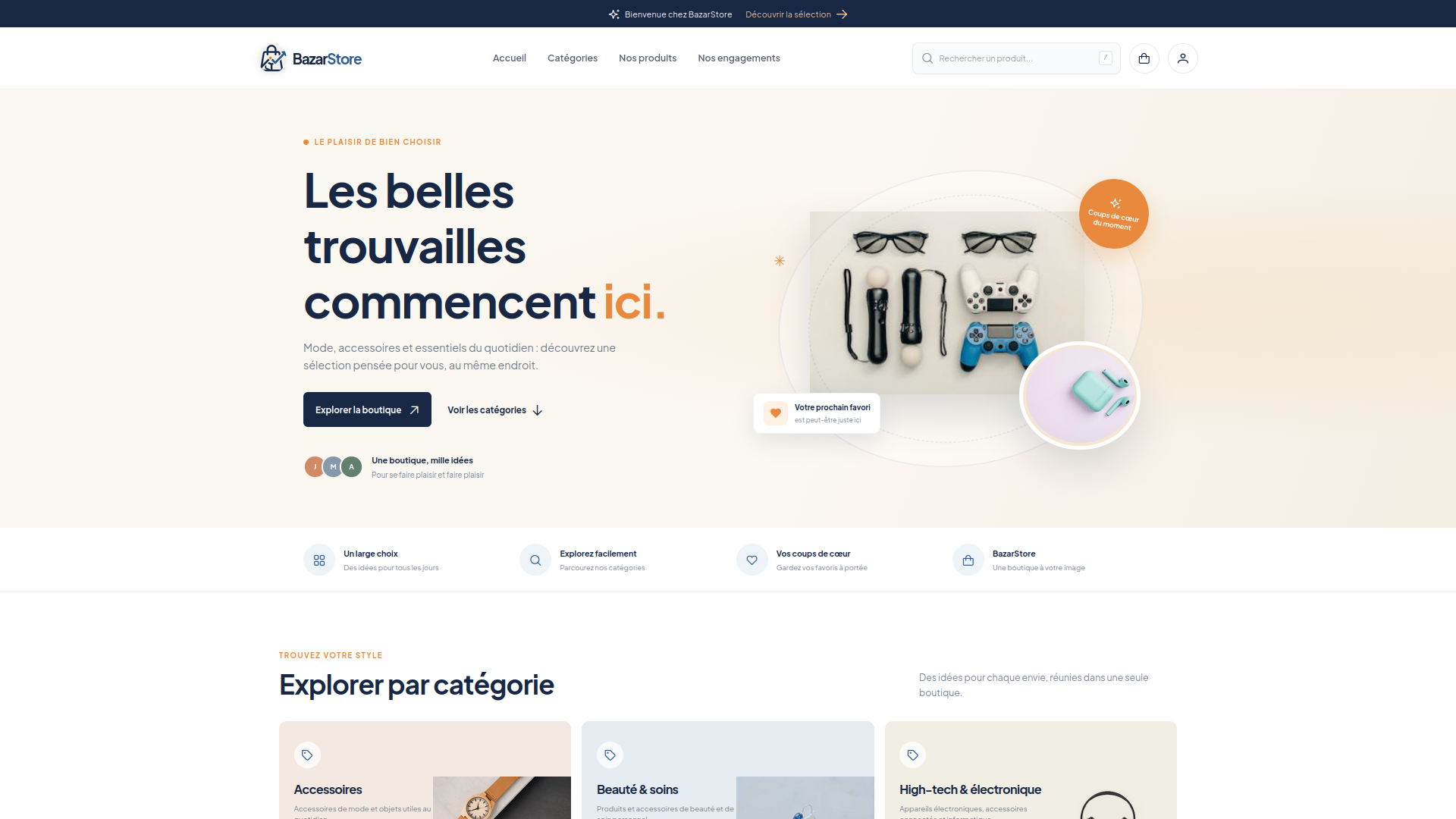 Aperçu BazarStore — Plateforme e-commerce Full Stack