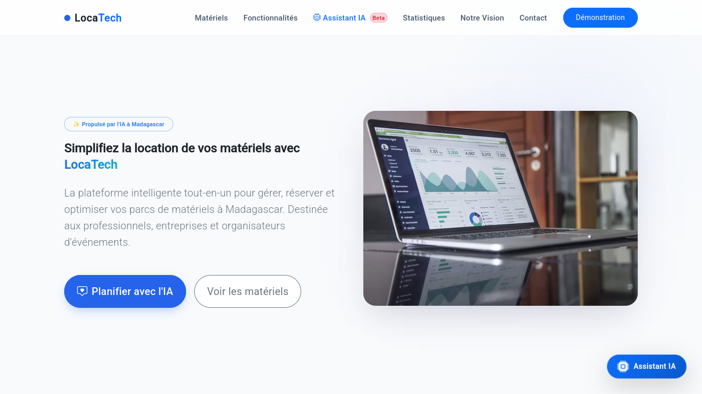 Aperçu LocaTech — SaaS de gestion de location
