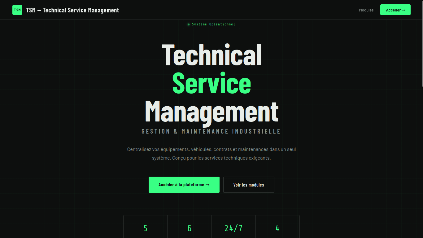 Aperçu Technical Service Management — TSM